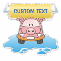 Carwash Pig Cartoon Sticker