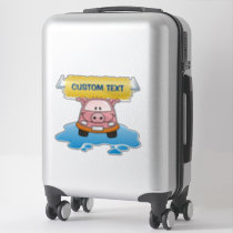 Carwash Pig Cartoon Sticker