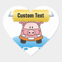 Carwash Pig Heart Sticker