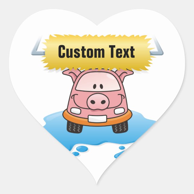 Carwash Pig Heart Sticker (Front)
