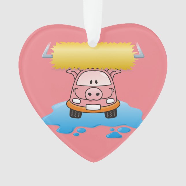 Carwash Pig Ornament (Front)