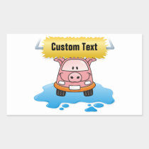 Carwash Pig Rectangular Sticker