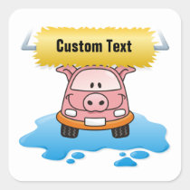 Carwash Pig Square Sticker