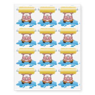 Carwash Pig Temporary Tattoos
