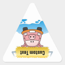 Carwash Pig Triangle Sticker