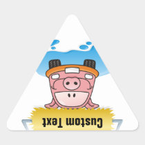 Carwash Pig Triangle Sticker