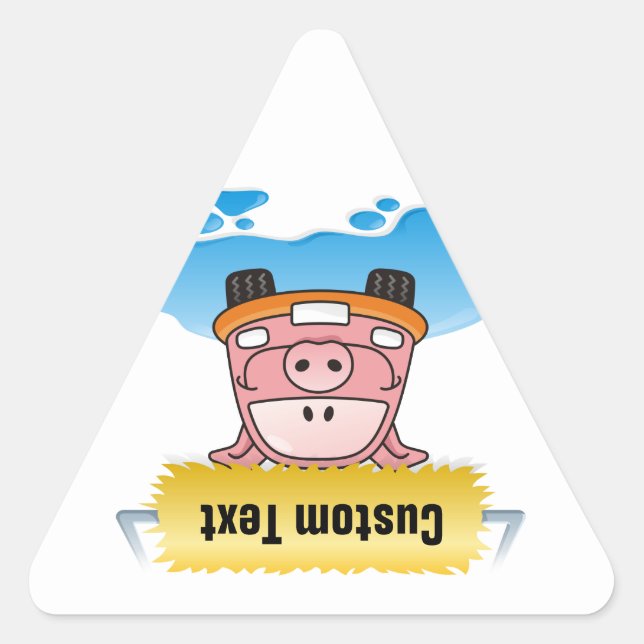 Carwash Pig Triangle Sticker (Front)