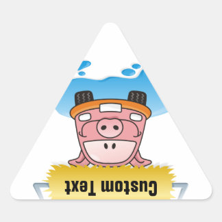 Carwash Pig Triangle Sticker