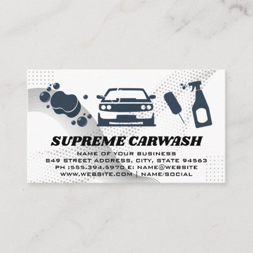 Carwash Supplies  Soap Bubbles  Auto Business Card