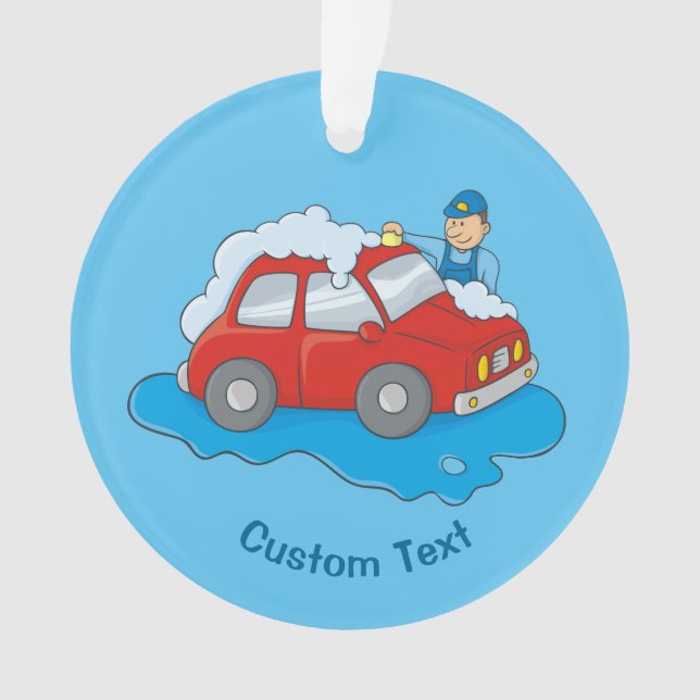 Carwashing Man Ornament (Front)