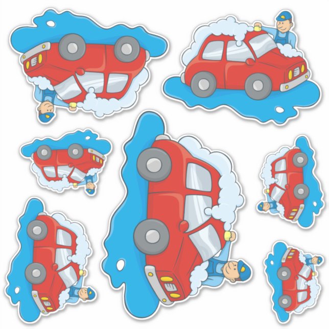 Carwashing Man Sticker (Front)