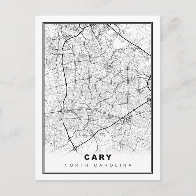 Cary Map Postcard (Front)