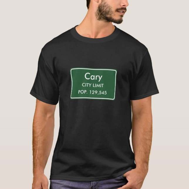 Cary, NC City Limits Sign T-Shirt (Front)