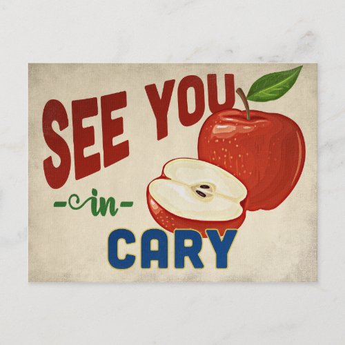 Cary North Carolina Apple _ Vintage Travel Postcard