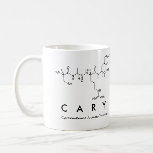 Cary peptide name mug