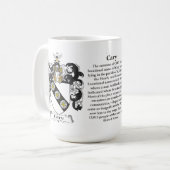 Cary, the Origin, the Meaning and the Crest Coffee Mug (Front Left)