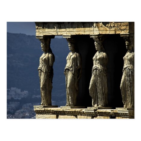 Caryatids, Acroplis, Athens Postcard
