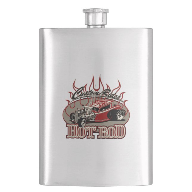 Caryoon hot rod flask (Front)