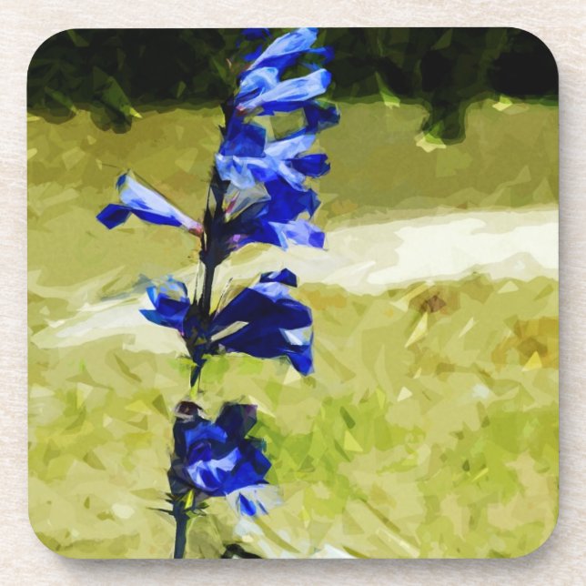 Carys Beardtongue Flower Abstract Impressionism Beverage Coaster (Front)