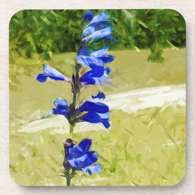 Carys Beardtongue Flower Abstract Impressionism Coaster (Front)