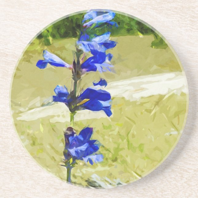 Carys Beardtongue Flower Abstract Impressionism Coaster (Front)