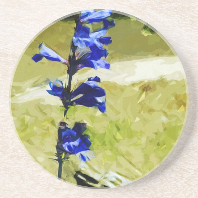 Carys Beardtongue Flower Abstract Impressionism Drink Coaster (Front)