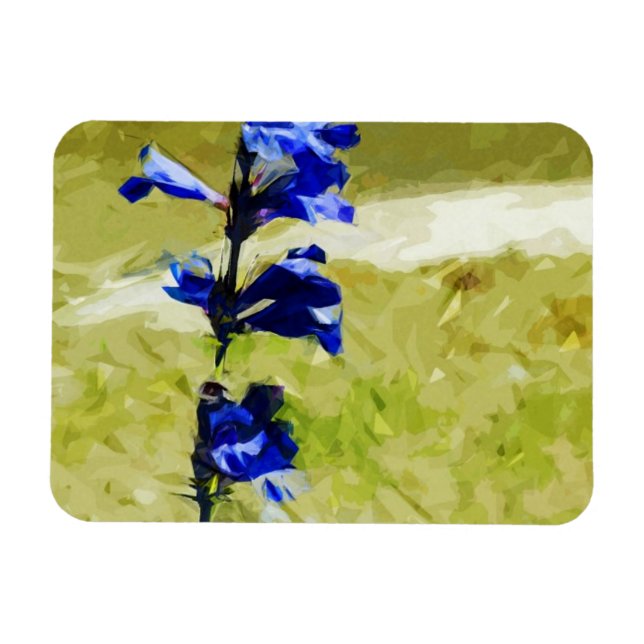 Carys Beardtongue Flower Abstract Impressionism Magnet (Horizontal)