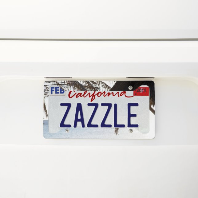 Cas Abao - Tropical Beach Escape #2 #ocean #wall  License Plate Frame (On Car)