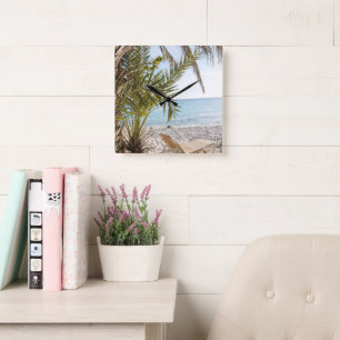 Cas Abao - Tropical Beach Escape #3 #ocean #wall Square Wall Clock