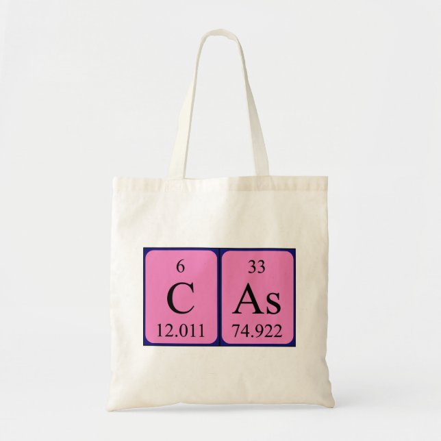 Cas periodic table name tote bag (Front)