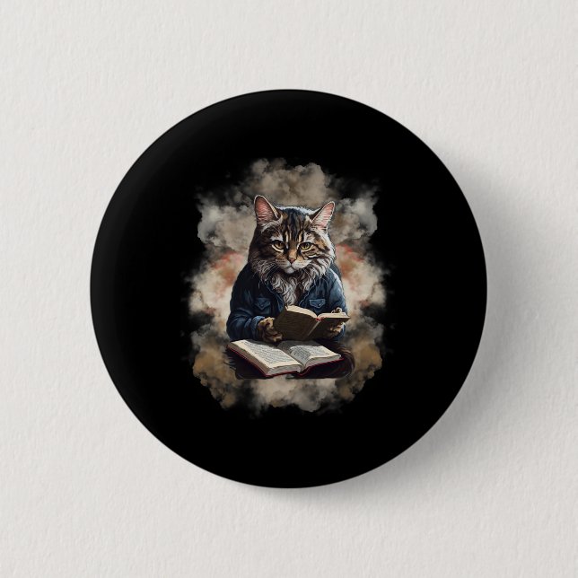 Cas Reading A Book Graphic Ca Kien Lovers  Button (Front)