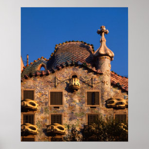 Casa Batilo, Gaudi Architecture, Barcelona, Poster