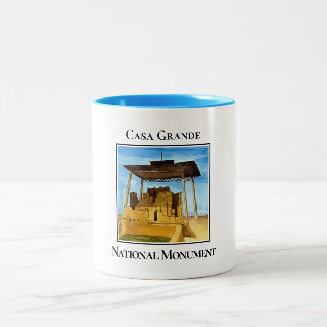 Casa Grande National Monument Arizona Two-Tone Coffee Mug (Center)