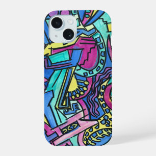 Casa Mia-Hand Painted Abstract Art iPhone 15 Case