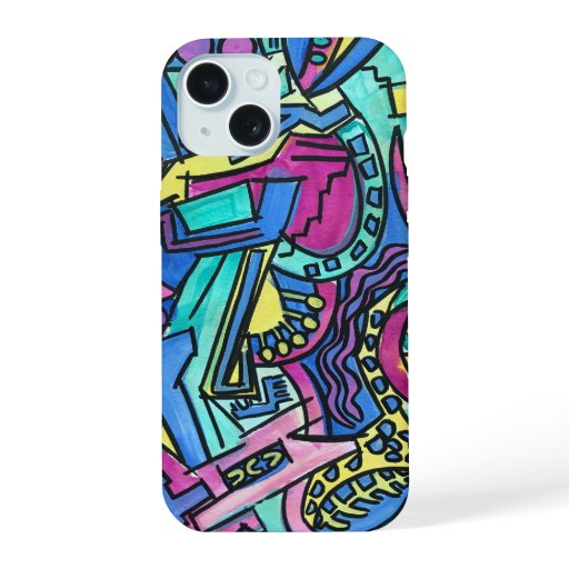 Casa Mia-Hand Painted Abstract Art iPhone 15 Case