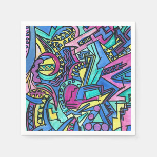 Casa Mia-Hand Painted Abstract Art Napkins
