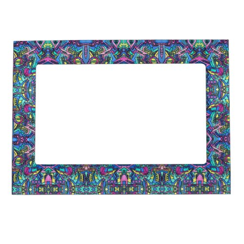 Casa Mia-Hand Painted Abstract Geometric Pattern Magnetic Frame