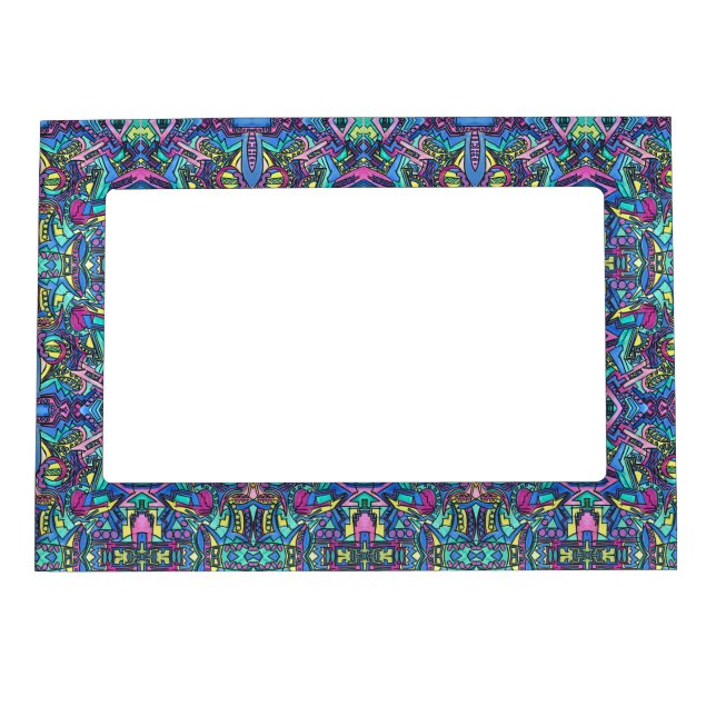 Casa Mia-Hand Painted Abstract Geometric Pattern Magnetic Frame (Front)