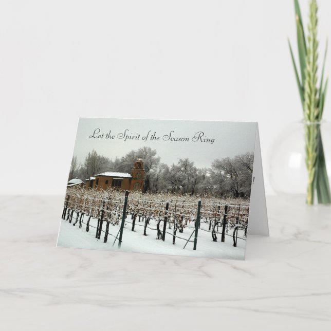 Casa Rodena Winery in Winter Holiday Card (Front)