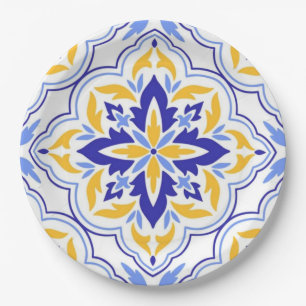 Casa Valencia Amber Medallion Mediterranean Paper Plates