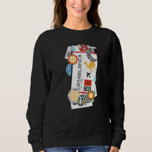 Casablanca Air Ticket Boarding Pass Plane Morroco Sweatshirt
