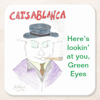 Casablanca Beer Mat, or Cocktails Square Paper Coaster