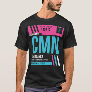 Casablanca CMN Airport Code Baggage Tag T-Shirt