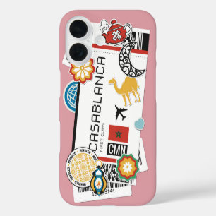 Casablanca Dreams – Moroccan Boarding Pass iPhone 16 Case