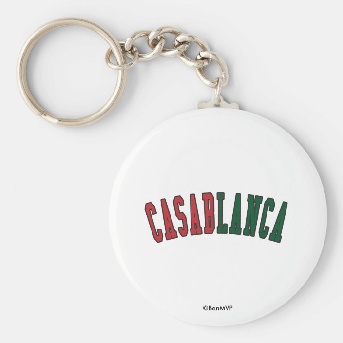 Casablanca in Morocco National Flag Colors Key Chain