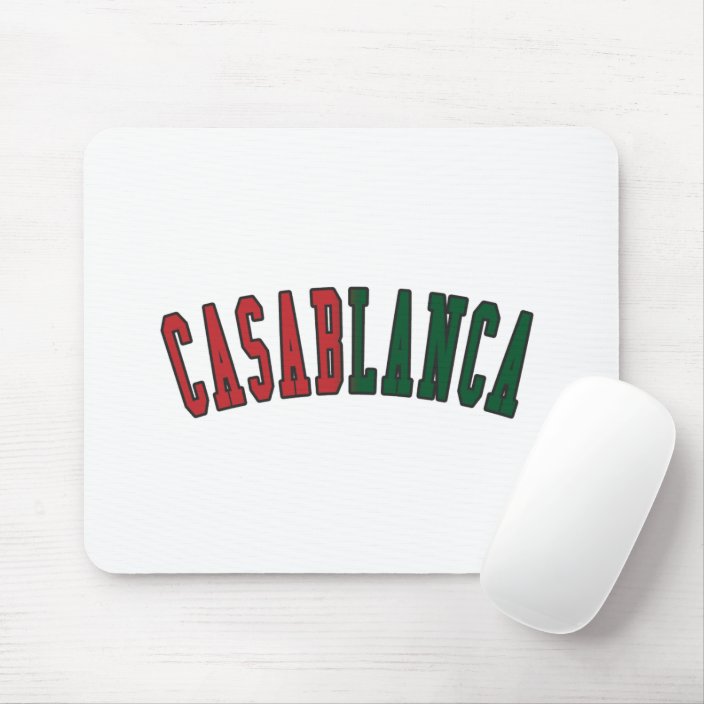 Casablanca in Morocco National Flag Colors Mouse Pad