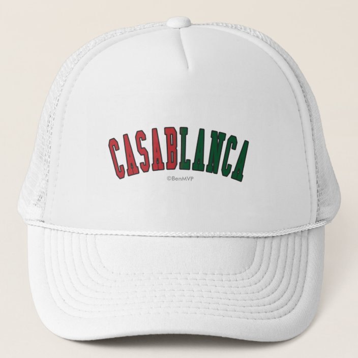 Casablanca in Morocco National Flag Colors Trucker Hat