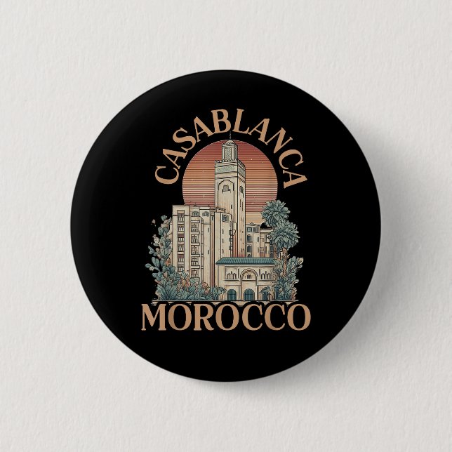 casablanca morocco button (Front)