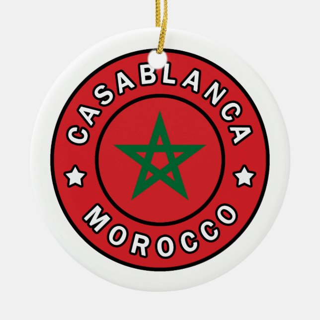Casablanca Morocco Ceramic Ornament (Front)
