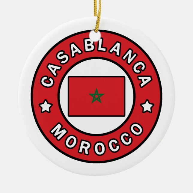 Casablanca Morocco Ceramic Ornament (Front)